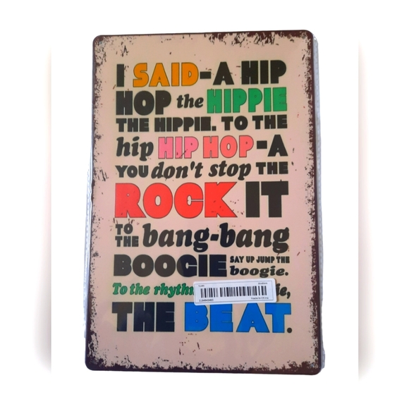 Art New Rappers Delight Lyrics Tin Wall Art